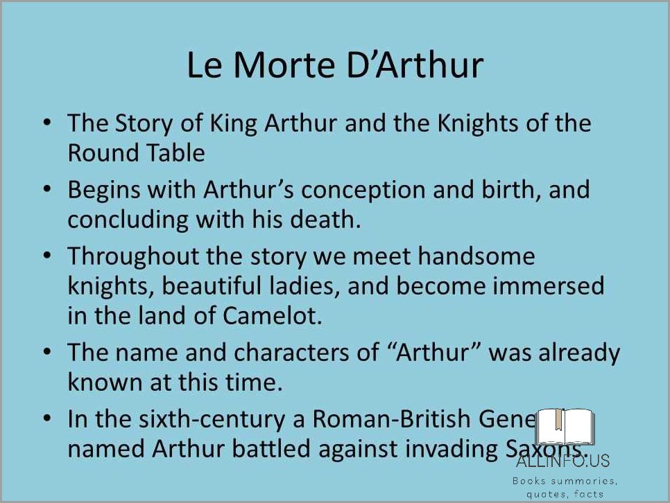 Le Morte d'Arthur Book 1 Summary